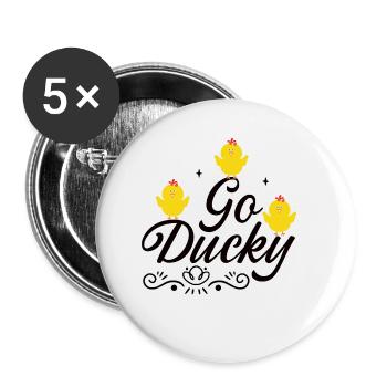 Famille des canards Canards en caoutchouc Canard de baignade Canard - Lot de 5 petits badges (25 mm) - blanc - Devant