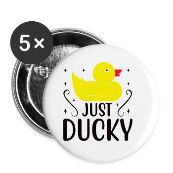 Famille des canards Canards en caoutchouc Canard de baignade Canard - Lot de 5 petits badges (25 mm) - blanc - Devant