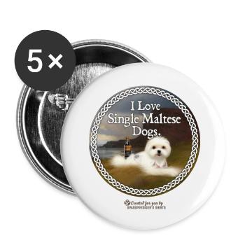 Whisky dictons jeu de mots single maltais - Lot de 5 petits badges (25 mm) - blanc - Devant