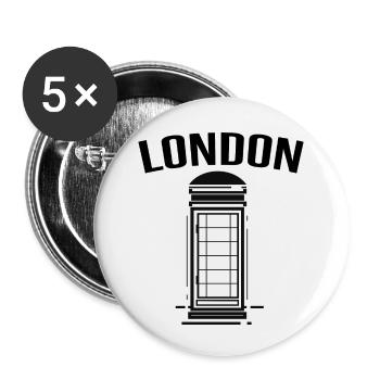 London Bus - Buttons klein 25 mm (5er Pack) - Weiß - Vorne