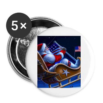 American Christmas Santa Claus with - Buttons small 1''/25 mm (5-pack) - white - Front