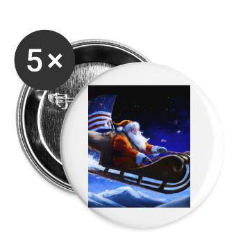 American Christmas Santa Claus with - Buttons small 1''/25 mm (5-pack) - white - Front