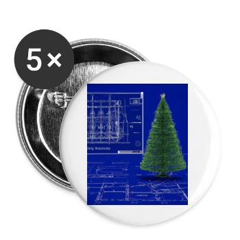 Weihnachten Weihnachtsbaum Schematic Blaupause - Buttons klein 25 mm (5er Pack) - Weiß - Vorne