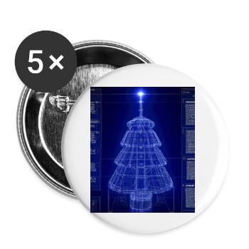 Weihnachten Weihnachtsbaum Schematic Blaupause - Buttons klein 25 mm (5er Pack) - Weiß - Vorne