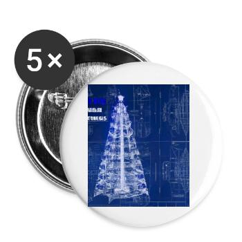 Christmas Christmas Tree Schematic Blueprint - Buttons small 1''/25 mm (5-pack) - white - Front