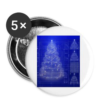 Weihnachten Weihnachtsbaum Schematic Blaupause - Buttons klein 25 mm (5er Pack) - Weiß - Vorne
