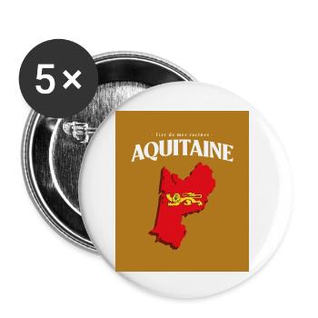 Fier de mes Racines Aquitaine Or - Lot de 5 petits badges (25 mm) - blanc - Devant