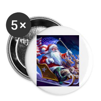 American Christmas Santa Claus with - Buttons small 1''/25 mm (5-pack) - white - Front