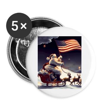 American Christmas Santa Claus with - Buttons small 1''/25 mm (5-pack) - white - Front