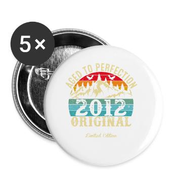 Vieilli À La Perfection 2012 Original - Lot de 5 petits badges (25 mm) - blanc - Devant
