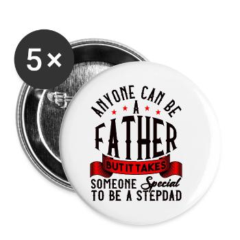 Bonus Dad Best Step Dad - Buttons small 1''/25 mm (5-pack) - white - Front