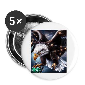 Pygargue à queue blanche de Noël américain avec - Lot de 5 petits badges (25 mm) - blanc - Devant