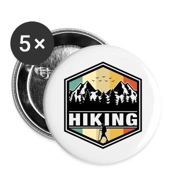 Hiking - Buttons klein 25 mm (5er Pack) - Weiß - Vorne