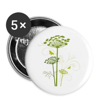 Silhouette of blooming fennel - Buttons small 1''/25 mm (5-pack) - white - Front
