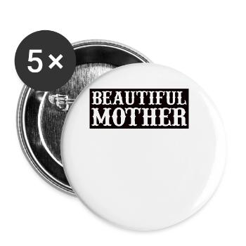 Best Mom Ever Mother's Day Mom's Gift - Buttons small 1''/25 mm (5-pack) - white - Front