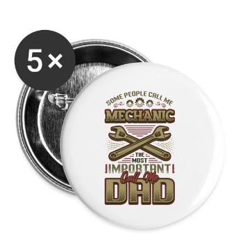 Mechanic, the most important Call Me Dad, car - Buttons small 1''/25 mm (5-pack) - white - Front