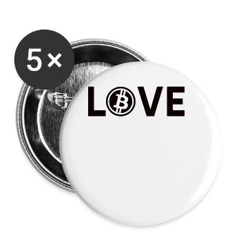Bitcoin Plan B BTC Satoshi Krypto Hodl Maximalist - Buttons klein 25 mm (5er Pack) - Weiß - Vorne