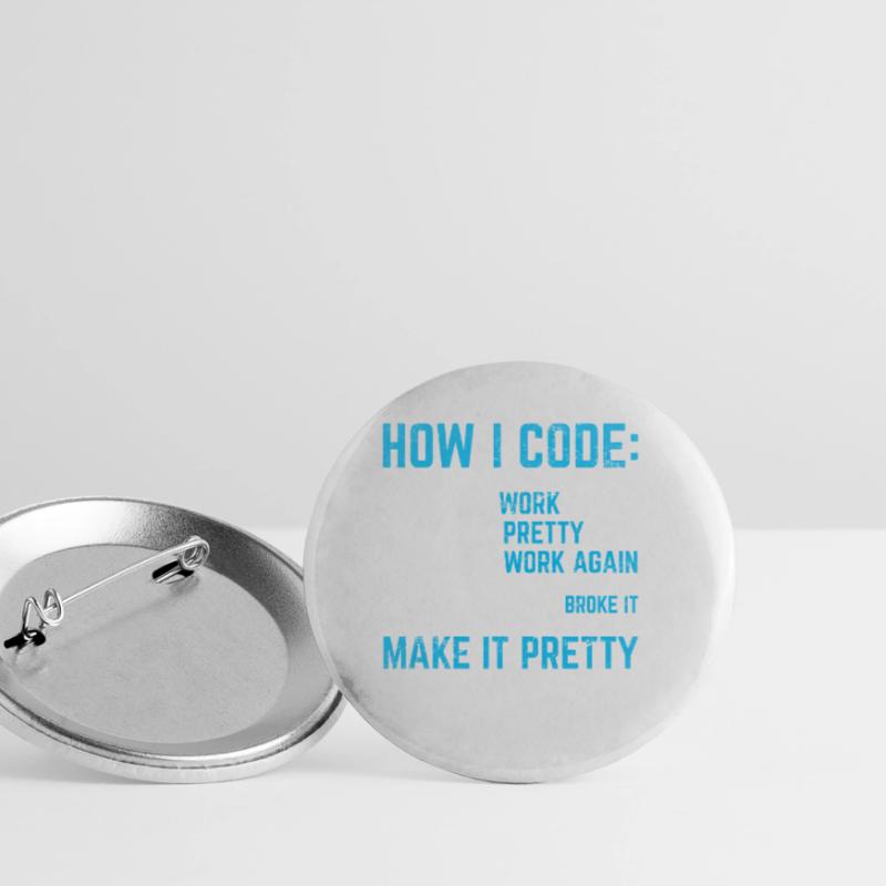 Programmeur Codeur Développeur de logiciels Programming Co Lot de 5 petits badges (25 mm)