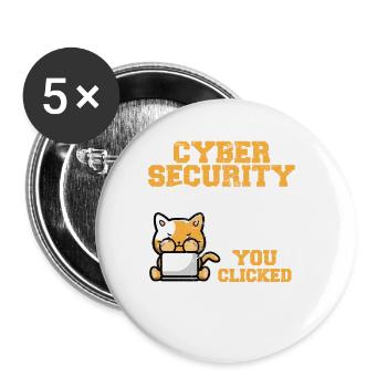 Computer Security Cyber Security Information Techn - Buttons klein 25 mm (5er Pack) - Weiß - Vorne