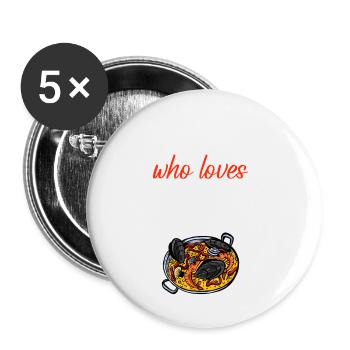 Just A Boy Who Loves Paella 4 - Buttons klein 25 mm (5er Pack) - Weiß - Vorne