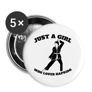 Hapkido Judo Frau Kampfsport Mädchen Aikido Karate - Buttons klein 25 mm (5er Pack) - Weiß - Vorne