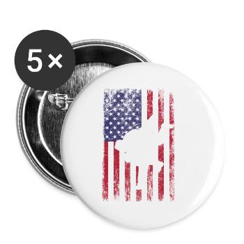 Judo USA American Flag Vintage Martial Arts Judoka - Buttons small 1''/25 mm (5-pack) - white - Front