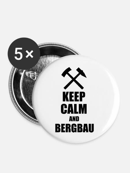 Erzgebirge Bergbau - Buttons klein 25 mm (5er Pack) - Weiß