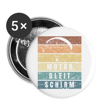 Motorgleitschirm Gleitschirm Pilot Fliegen - Buttons klein 25 mm (5er Pack) - Weiß - Vorne