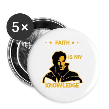 Faith Is My Sword Truth Is My Shield T-Shirt - Buttons small 1''/25 mm (5-pack) - white - Front