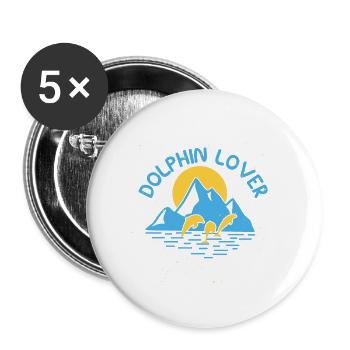 Dolphin Lover Essential T-Shirt - Buttons small 1''/25 mm (5-pack) - white - Front