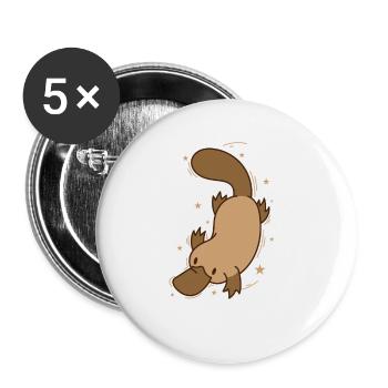Platypus diving Australia - Buttons small 1''/25 mm (5-pack) - white - Front