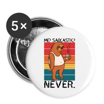 Ich sarkastisches Nie Faultier-Sprichwort - Buttons klein 25 mm (5er Pack) - Weiß - Vorne