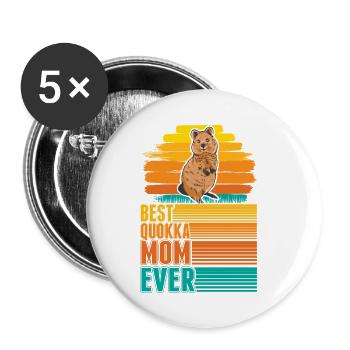Meilleure maman Quokka Ever Quokka Mama - Lot de 5 petits badges (25 mm) - blanc - Devant