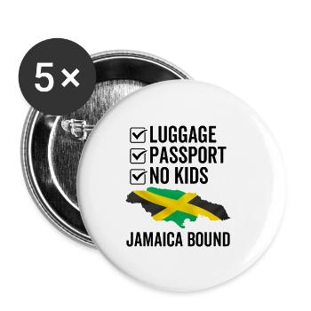 Luggage Passport No Kids Jamaica Bound - Buttons small 1''/25 mm (5-pack) - white - Front