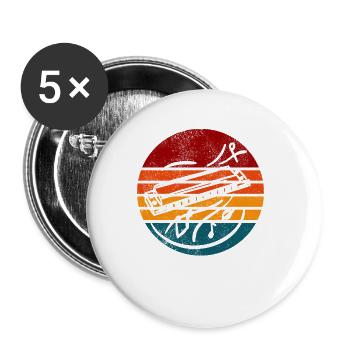 Blues Harp - Buttons small 1''/25 mm (5-pack) - white - Front