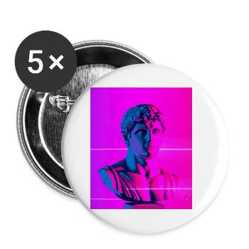 Vaporwave Statue Römische Büste - Buttons klein 25 mm (5er Pack) - Weiß - Vorne