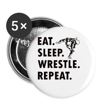 Lutte Lutte Cadeau de lutteur lutteur - Lot de 5 petits badges (25 mm) - blanc - Devant