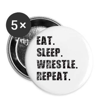 Lutte Lutte Cadeau de lutteur lutteur - Lot de 5 petits badges (25 mm) - blanc - Devant