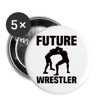 Lutte Lutte Cadeau de lutteur lutteur - Lot de 5 petits badges (25 mm) - blanc - Devant