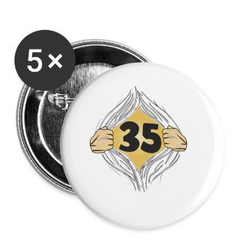 35 HEMD AUFZIEHEN - Buttons klein 25 mm (5er Pack) - Weiß - Vorne