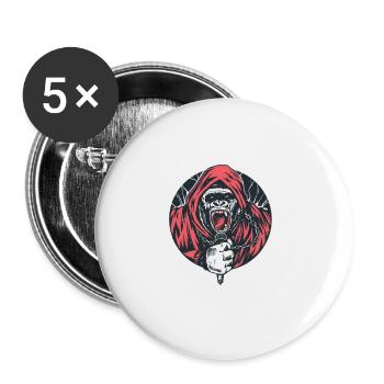 Techno Slogan Electro Party Festival Rave - Lot de 5 petits badges (25 mm) - blanc - Devant