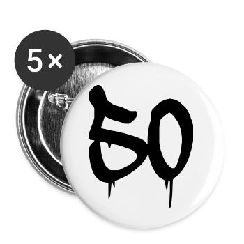 50 - Lot de 5 petits badges (25 mm) - blanc - Devant