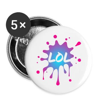 LOL - Buttons klein 25 mm (5er Pack) - Weiß - Vorne