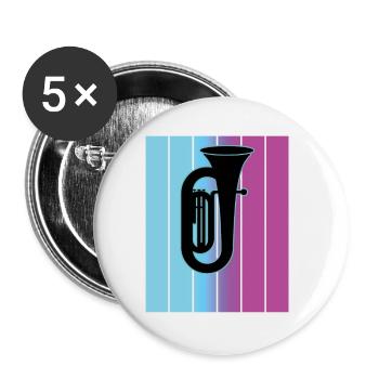 Tuba Player Tuba Musical Instrument - Buttons small 1''/25 mm (5-pack) - white - Front