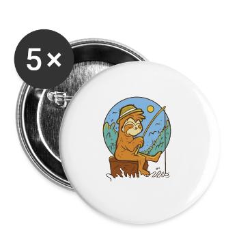 Lustiges Angeln Sprichwort - Buttons klein 25 mm (5er Pack) - Weiß - Vorne