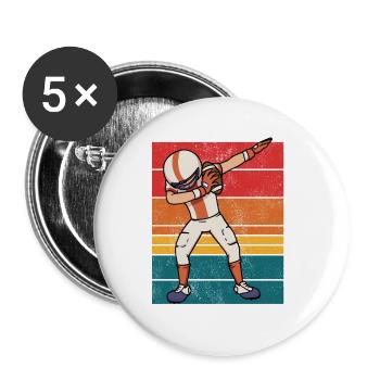 Dabbing Football Boy American Football - Buttons klein 25 mm (5er Pack) - Weiß - Vorne