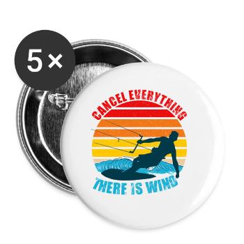 Annuler tout ce qu’il y a vent kitesurf drôle - Lot de 5 petits badges (25 mm) - blanc - Devant