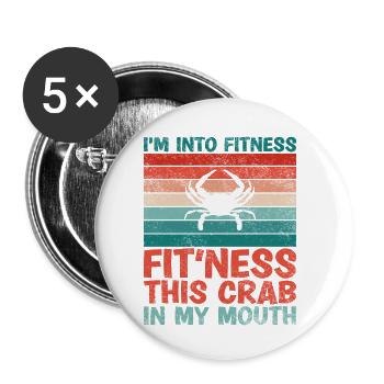 Je suis en forme ce crabe dans ma bouche - Lot de 5 petits badges (25 mm) - blanc - Devant