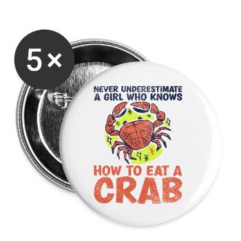 Ne sous-estimez jamais une fille qui sait comment - Lot de 5 petits badges (25 mm) - blanc - Devant