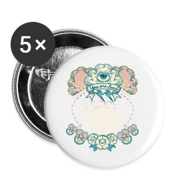 Magie et mysticisme de la fête des mères, œil qui voit tout - Lot de 5 petits badges (25 mm) - blanc - Devant